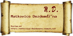 Matkovics Dezdemóna névjegykártya